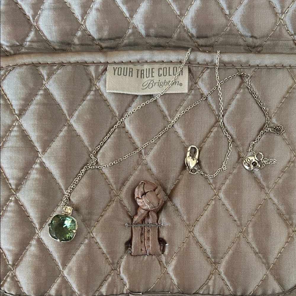 Brighton Silver Necklace with Green Gemstone